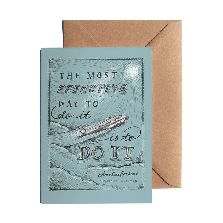 Amelia Earhart Card for wholesale by Rho Rho
