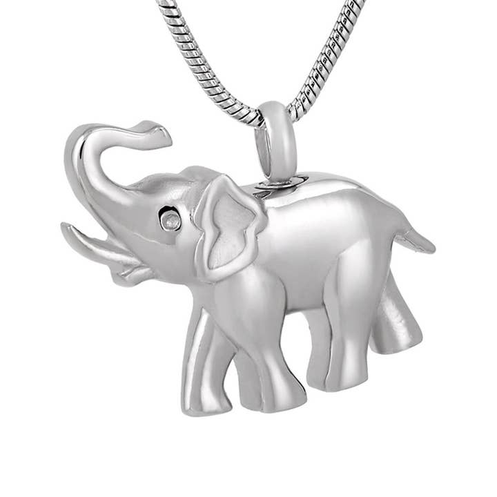 Silver Elephant Cremation Urna Halsband för wholesale av Cherished Emblems