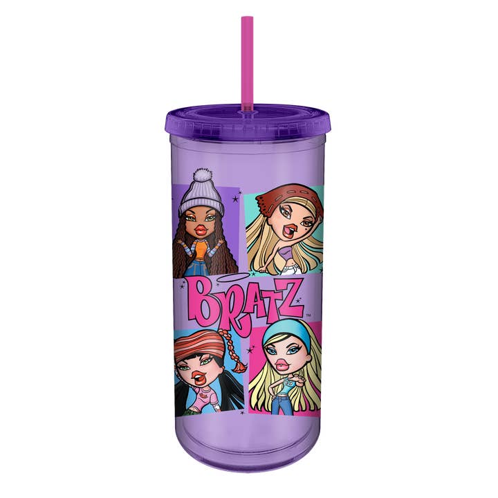 Silver Buffalo - Wholesale Insulated Mug/Tumbler - Bratz Four Square Logo 20oz. Plastic Tall Cold Cup