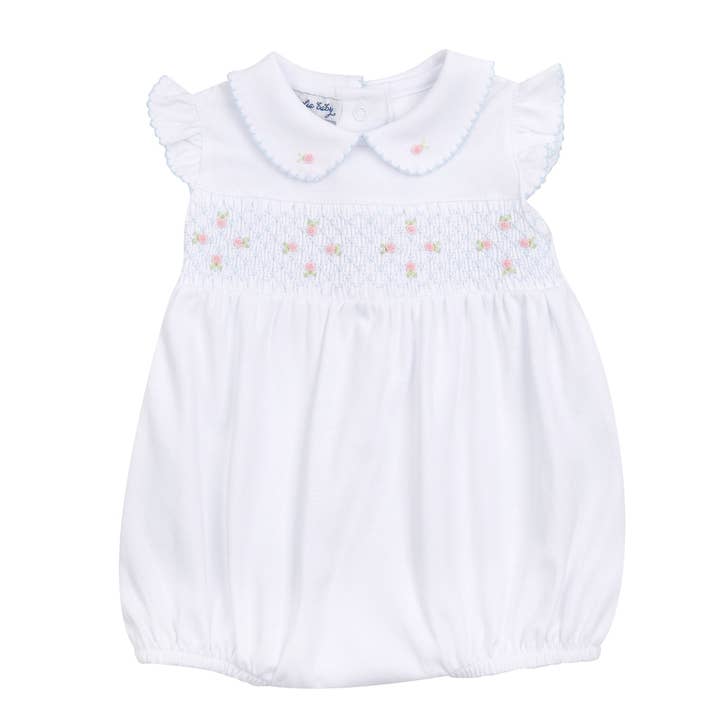 Magnolia Baby - Wholesale Bodysuit (Non-Footed) - Baby - Charlotte's Classics Smocked Bubble - Sky Blue
