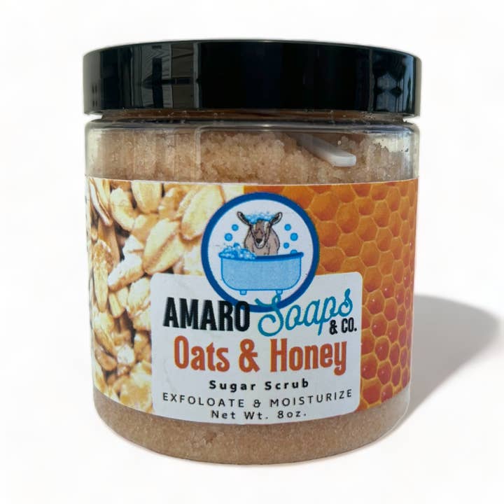 Oats & Honey Sugar Scrub for wholesale by Amaro Soaps & Co.