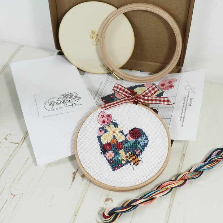 Stitchkits Crafts - Wholesale Embroidery/Cross Stitch Supplies - Woodland Heart, Cross Stitch Kit1