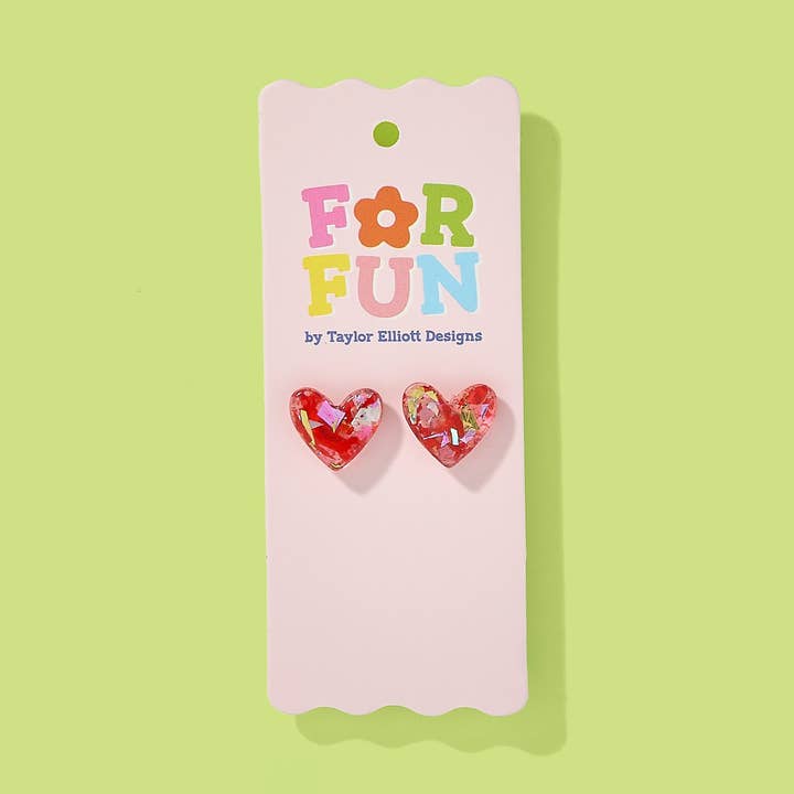 Konfetti Hjärtformade Örhängen - Min. 2 (CE-05) för wholesale av Taylor Elliott Designs