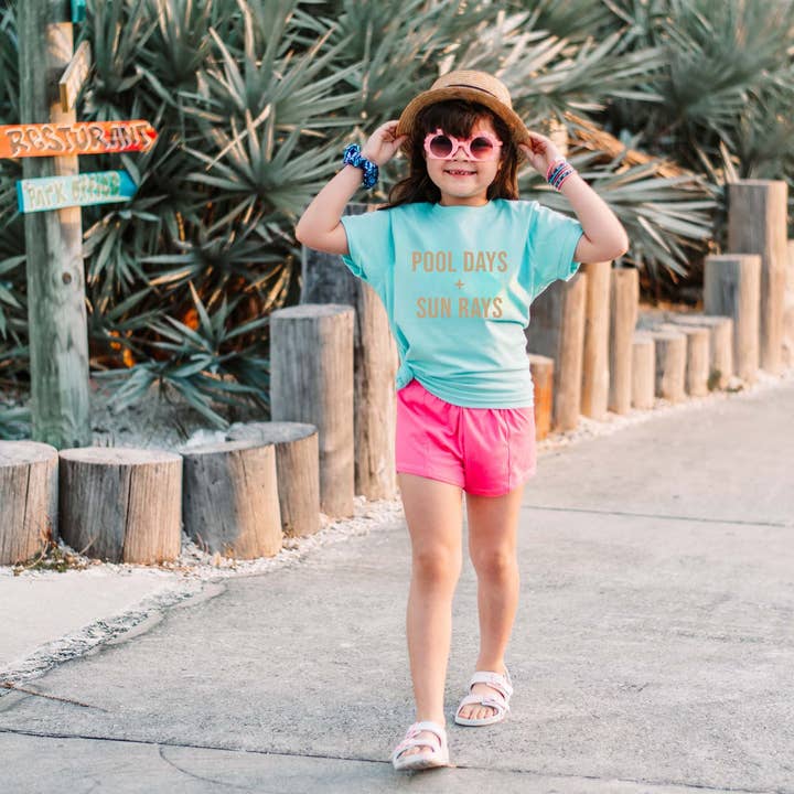 Holland Ave Clothing - Wholesale Screen Printed T-Shirt - Kids - Pool Days + Sun Rays | Kids Summer Clothes