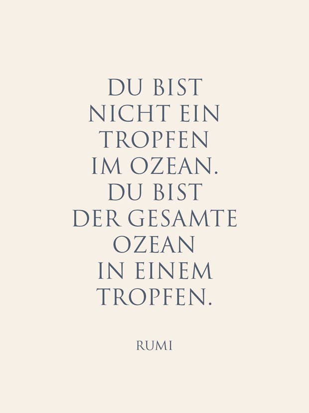 Postkarte "Der Ozean…" Rumi für den Großhandel von WUNDERWORT by Angela Gwinner
