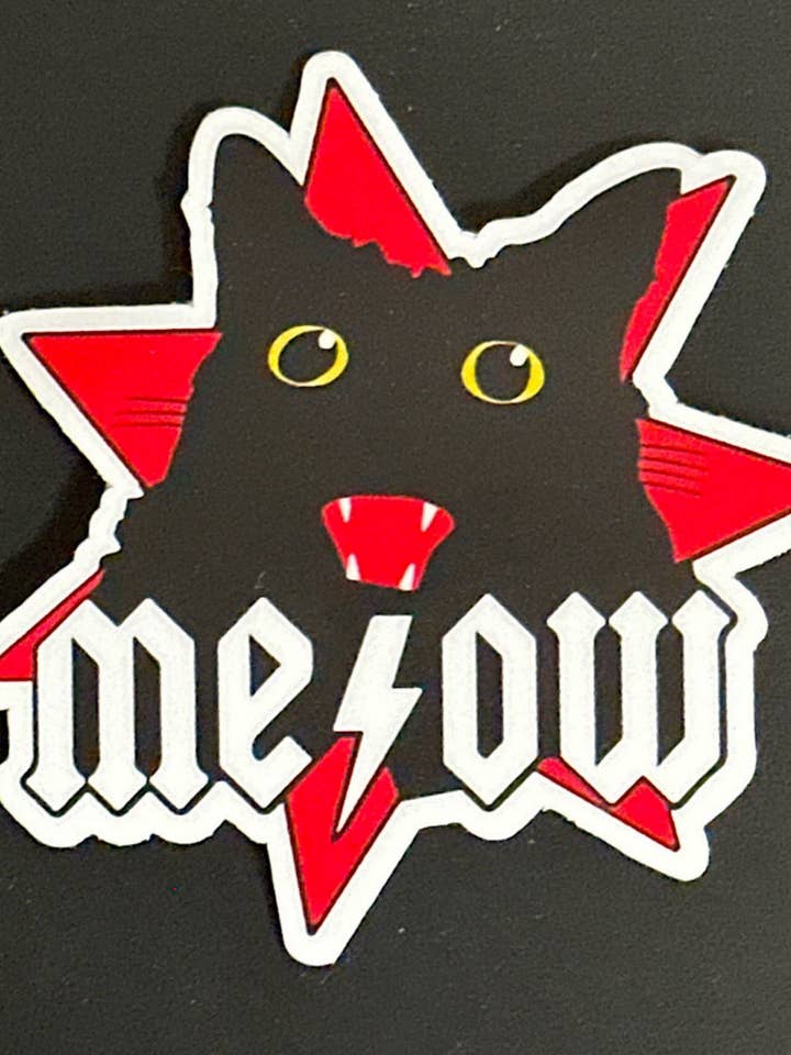 MeowC/DC (Plain) 3" Die Cut Sticker for wholesale by Mobius Theory