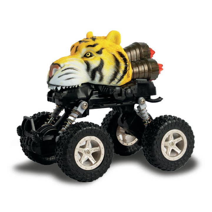 Wild TurboHeadz Pull Back Off-Roaders - Tiger for wholesale by Deluxebase