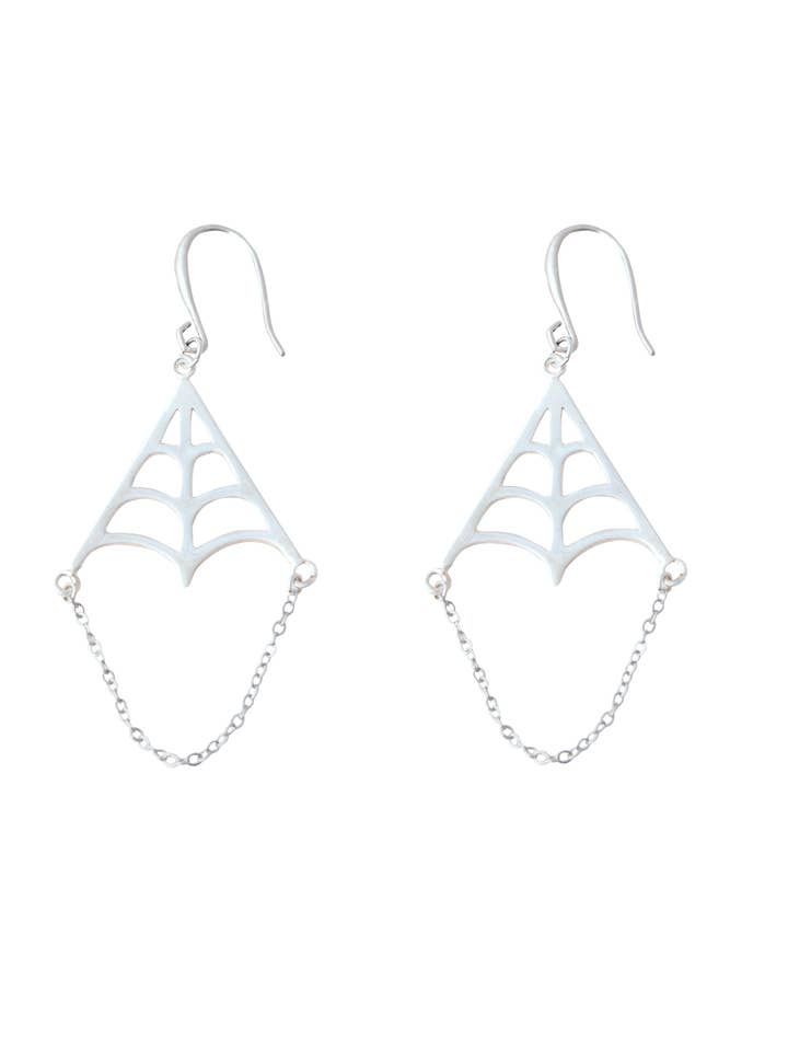 Boucles d'oreilles Spider Web Chain pour la vente par Kira Don Jewel