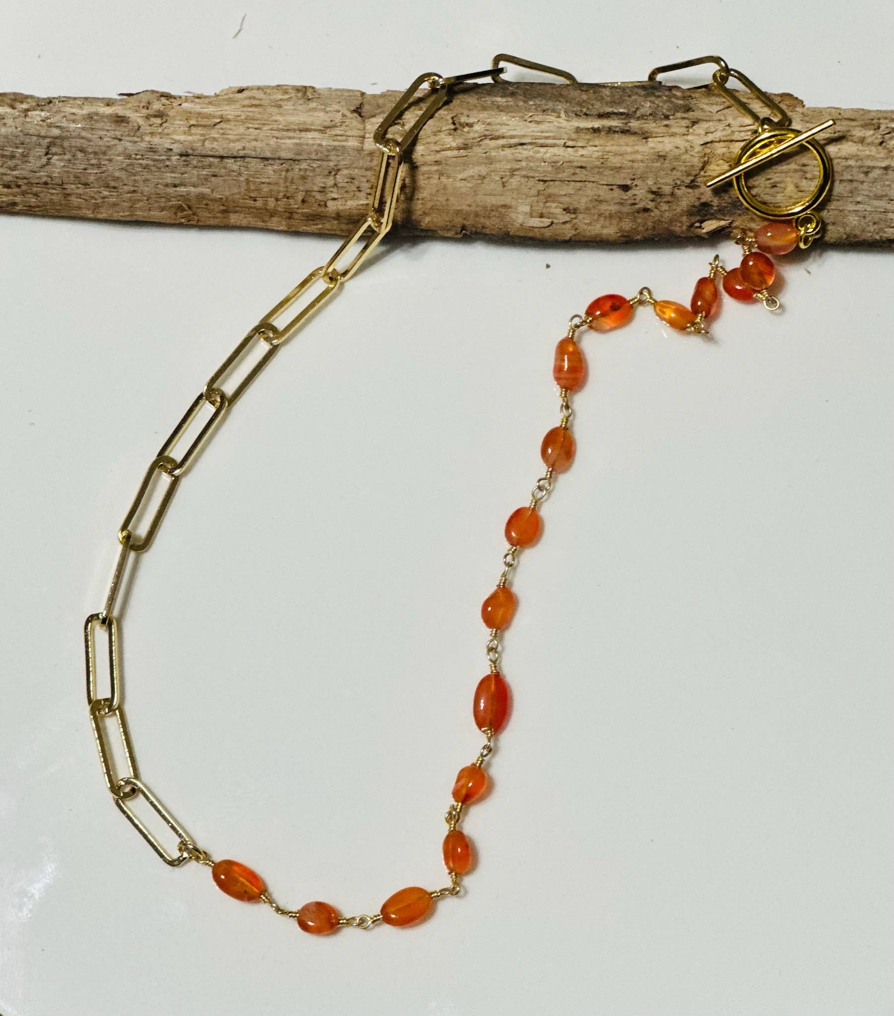 Santore Jewelry Company - Wholesale Pendant/Charm Necklace - Gemma: Gemstone + Chain Toggle Necklace2