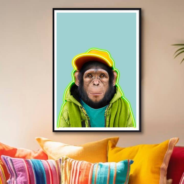 Tierkleid Neonmakaken mit Batterierahmen für den Großhandel von Woooow Arte