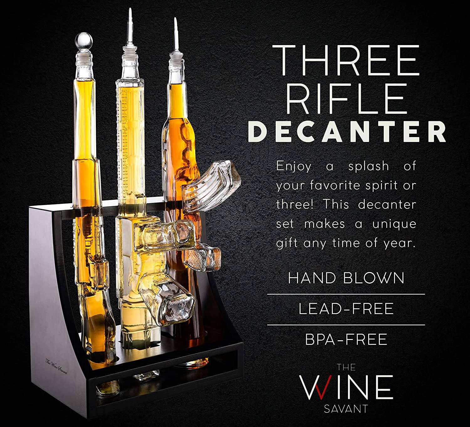 Wholesale Gun Decanter Set 3 Gun Decanter AR15, AK47, & Rifle for