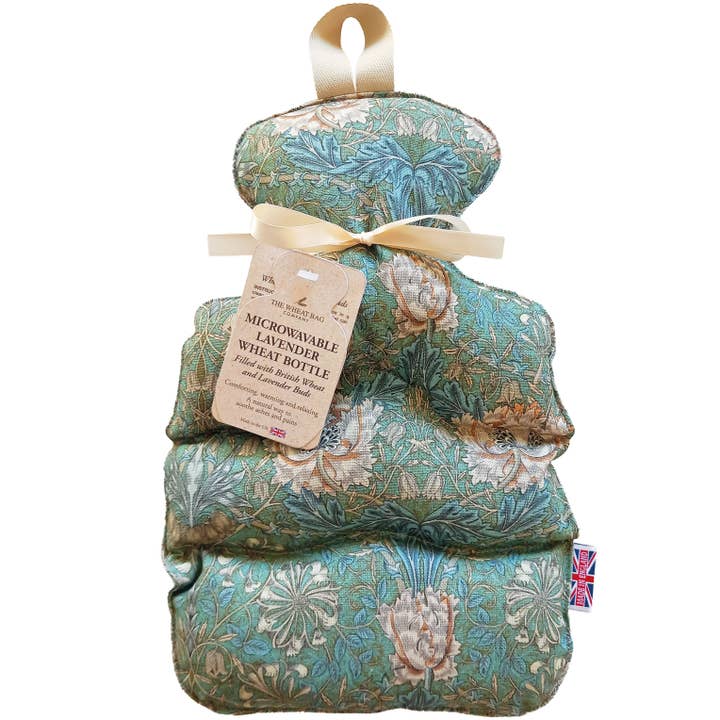Wheat Bottle - William Morris Honeysuckle Seaspray for wholesale by The Wheat Bag Company