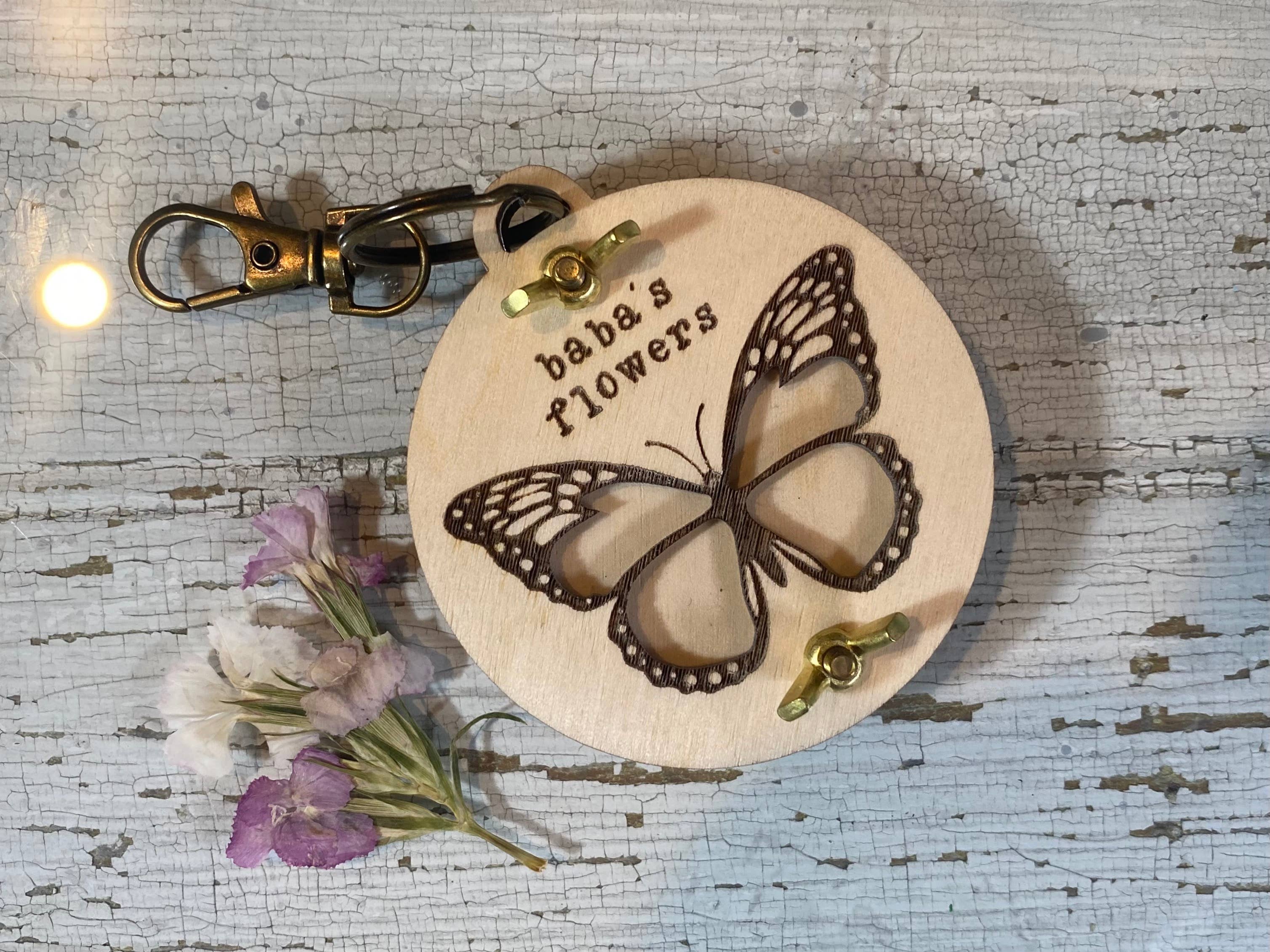 Holly Hills Lane - Wholesale Keychain – Women's - Mini Flower Press Keychain with Butterfly Theme5