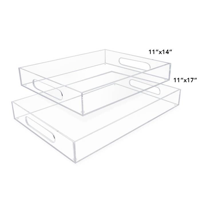 Isaac Jacobs Clear Acrylic Serving Tray with Cutout Handles for wholesale on Faire