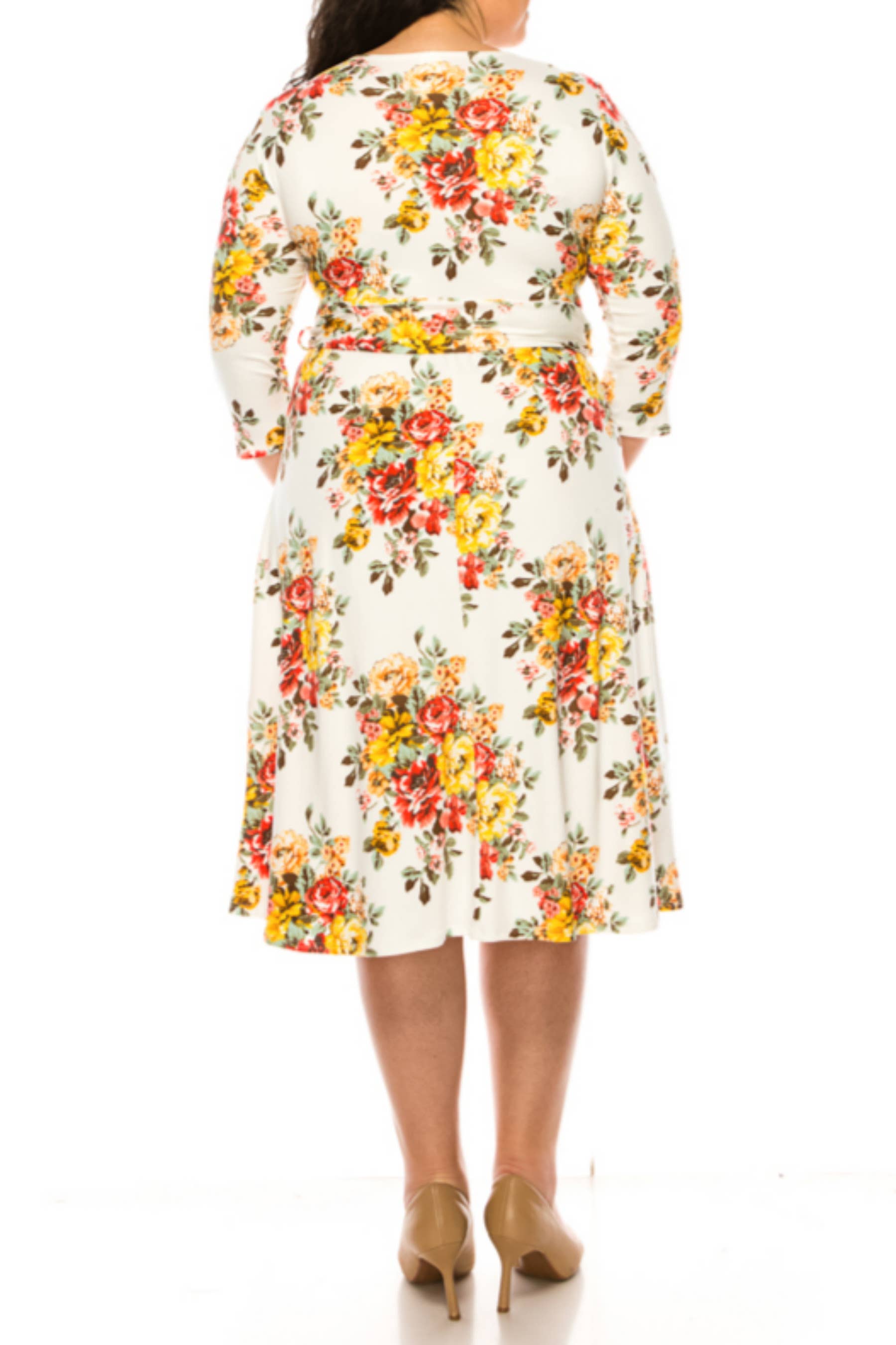 MOA COLLECTION - Vendita all'ingrosso Vestito - Donna - Abito da donna in tessuto sintetico, taglia forte, con profondo scollo a V10