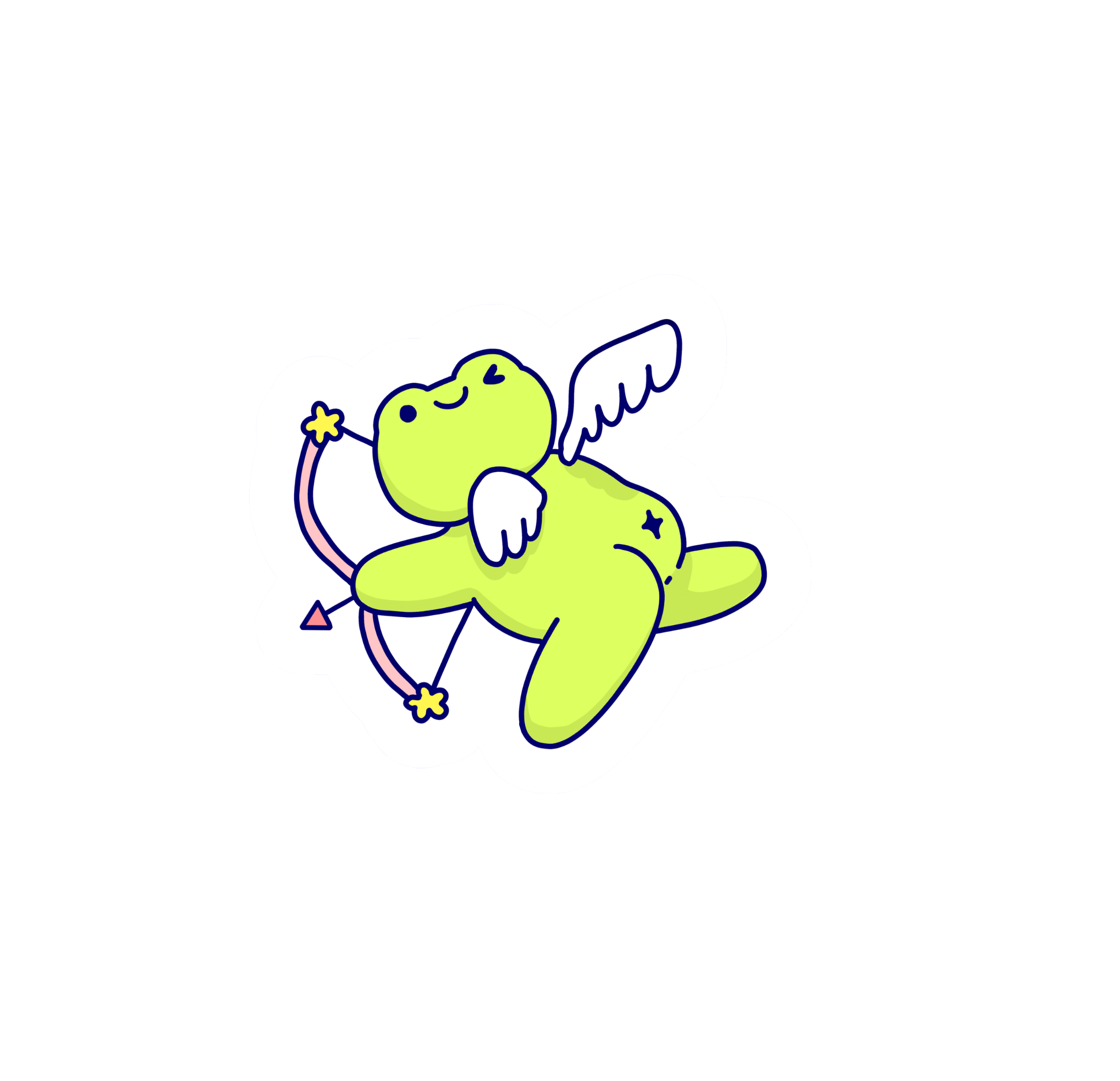 Nimbob - Wholesale Sticker - Angel Frogs stickers pack of 5 - Frog Lover sticker set1