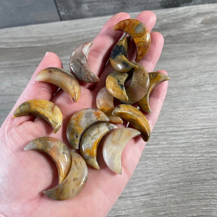 Keystone Crystals – Großhandel Spiritueller Stein/Kristall – Verschiedene Edelsteinmonde – 1-Zoll-Mondsichel-Schnitzereien6