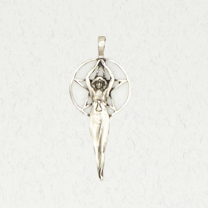 Nirvana - Wholesale Individual Charm/Pendant - Wicca Pewter Pendant Necklace - Pentacle of the Goddess