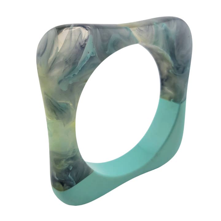 Marbled Wave Resin Bangle for wholesale by This Side Up Designs