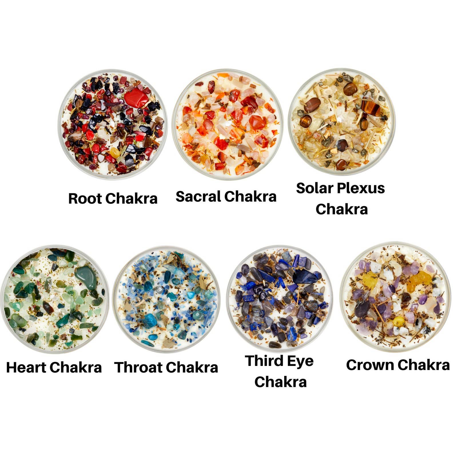 New Moon Beginnings - Wholesale Jar/Filled Candle - Seven Chakra Candles - Soy Candle - Herb & Crystal Candles21