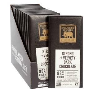L&F Universal Goods - Wholesale Chocolate Bar - Endangered Species 88% Dark Chocolate 12/3OZ