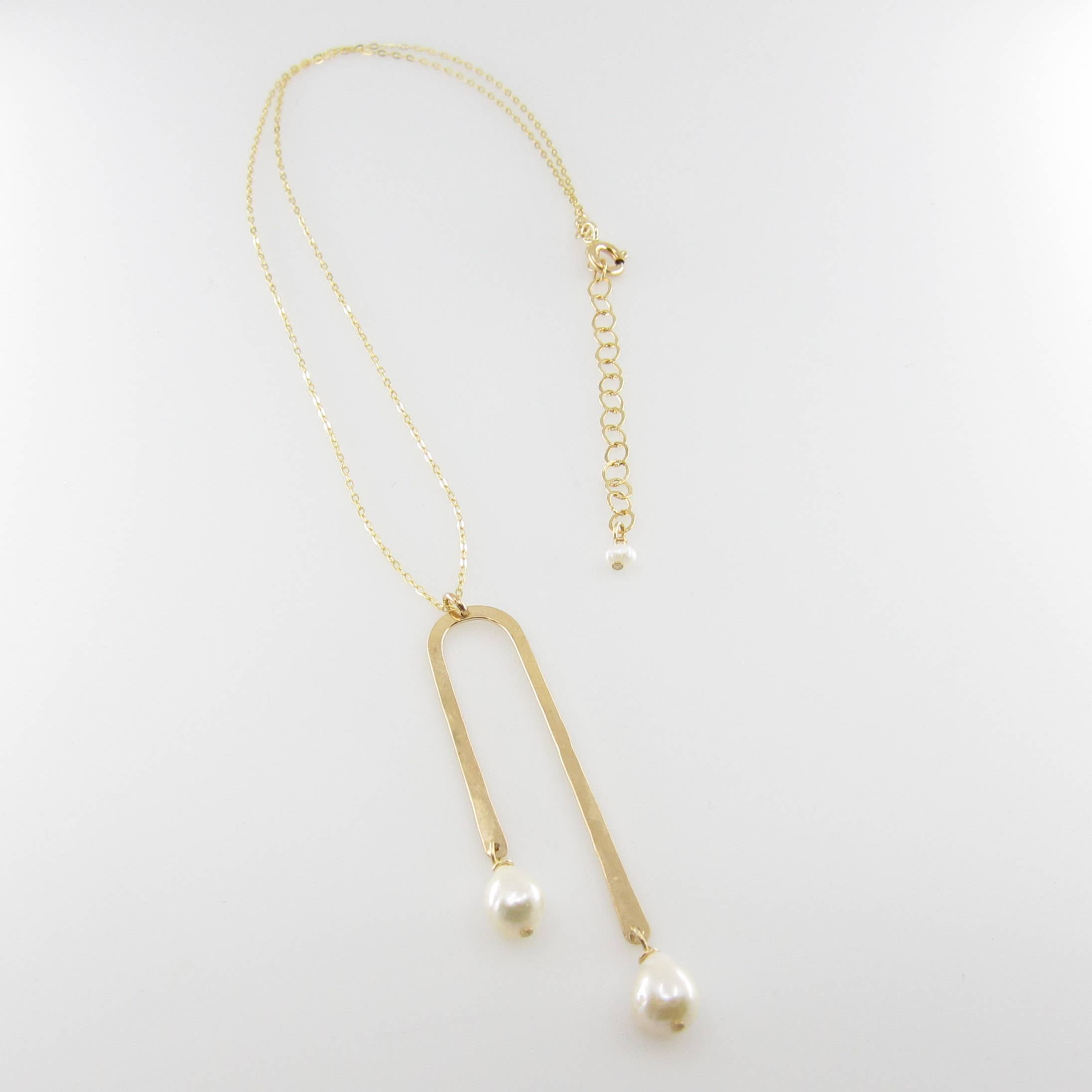 J. Mills Studio - Wholesale Pendant/Charm Necklace - Asymmetrical Arch Necklace with Baby Baroque Pearl Drops3