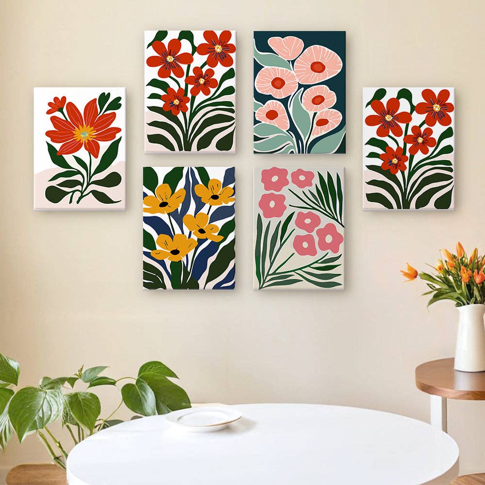 Paint Your Numbers – Großhandel Bastelset – Botanical Brights 6er-Pack Mini-Mal-nach-Zahlen-Set15