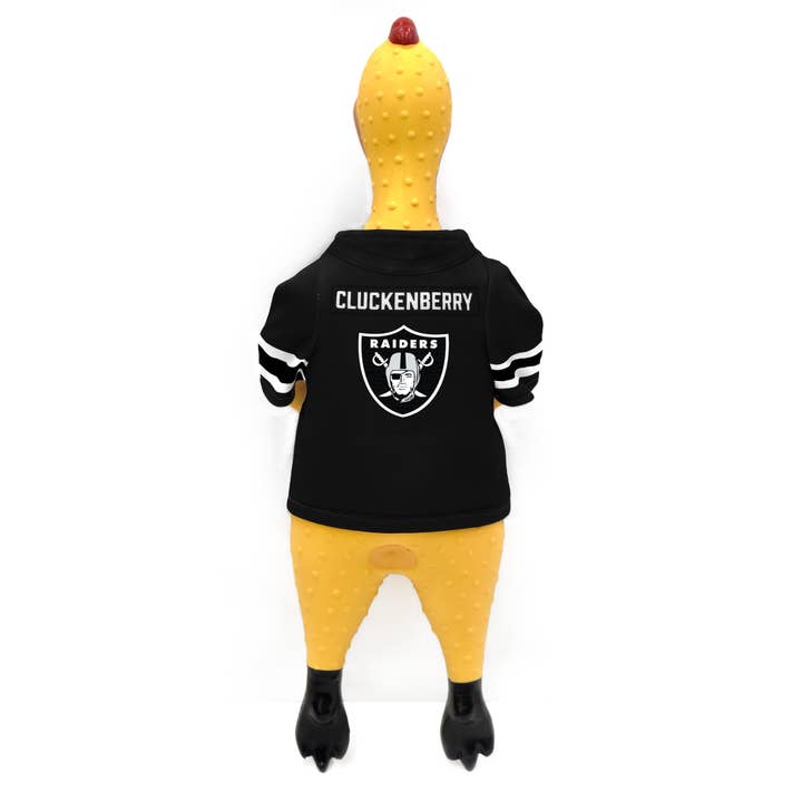 Little Earth Productions - Wholesale Pet Squeaky Toy - Dog - NFL Las Vegas Raiders Rubber Chicken Pet Toy1