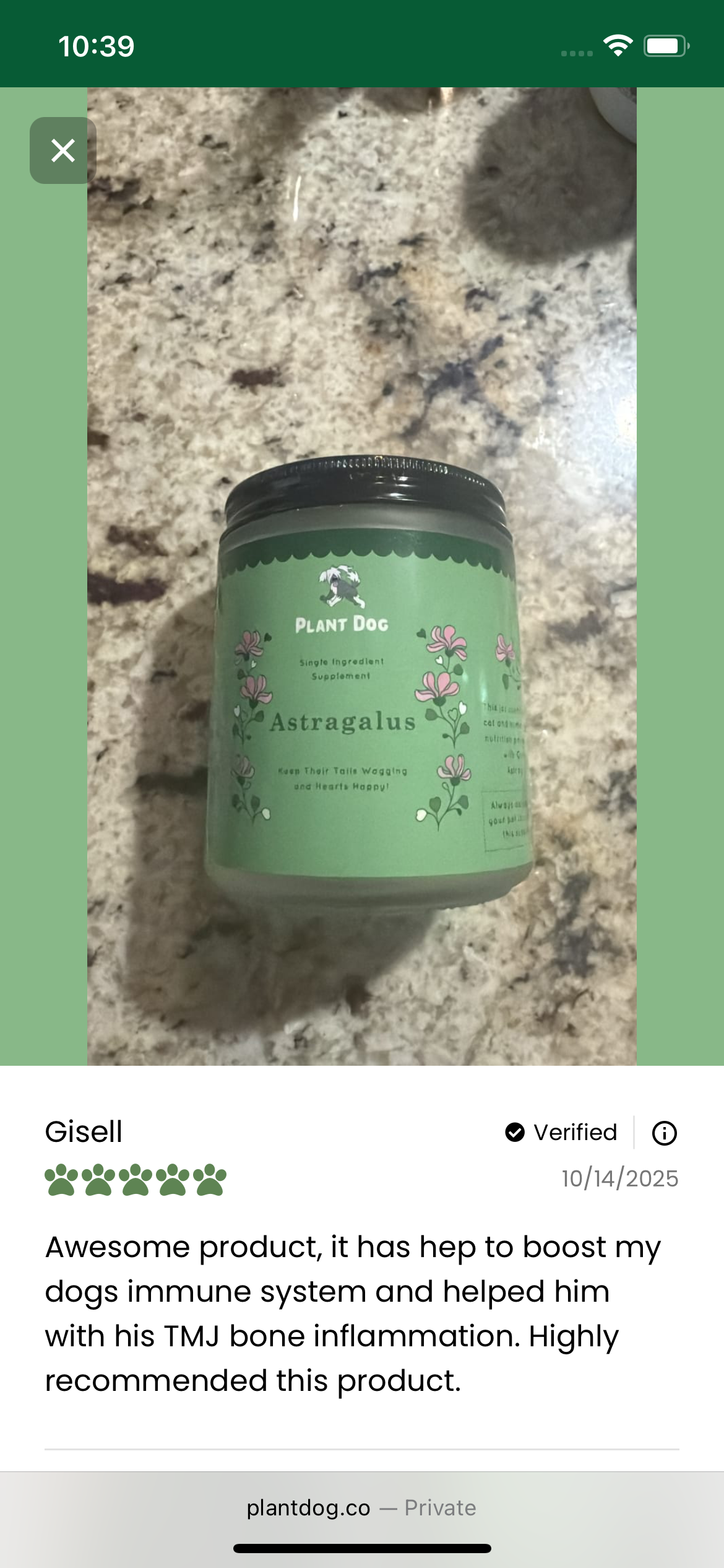 Plant Dog LLC - Venta al por mayor Suplemento - Perros - Polvo de Astrágalo3