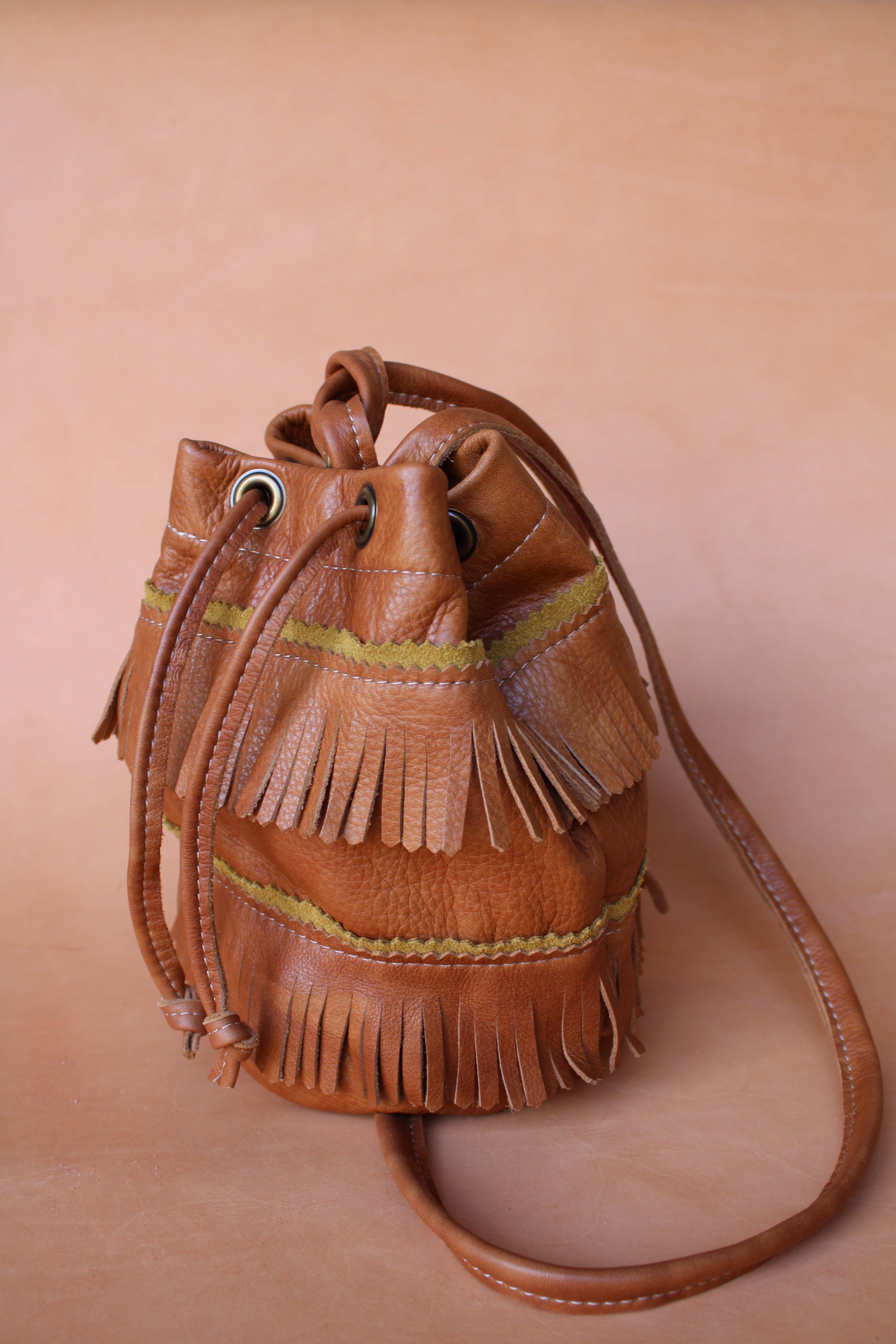 Olive n' Suede - Wholesale Crossbody Bag - Women's - Mini Bucket Tote with Fringe0