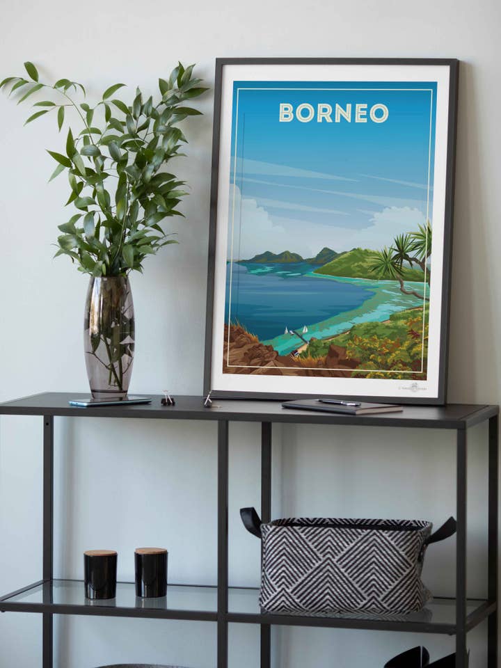 Borneo Travel Poster Print for wholesale by Paradise Posters