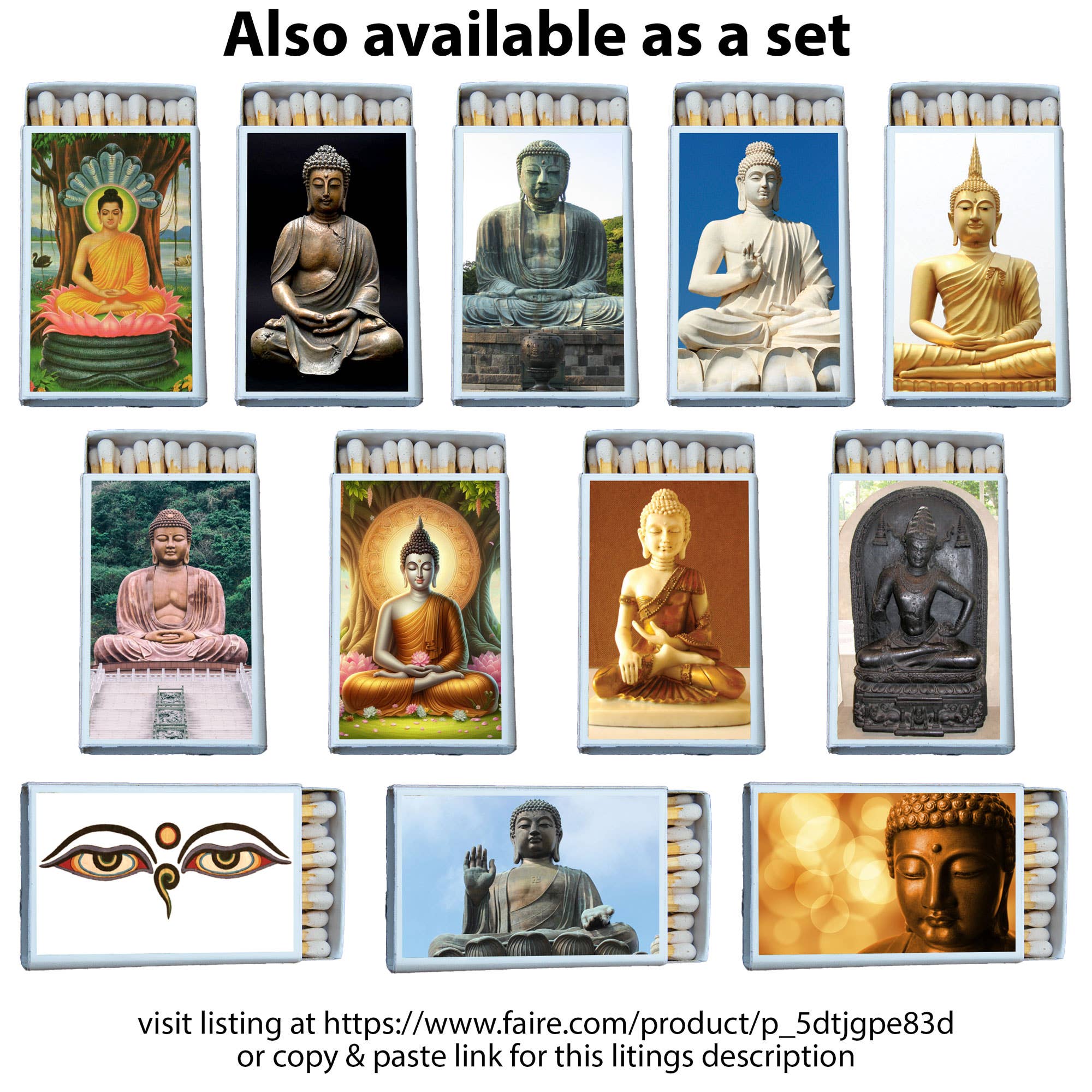 Most Amazing - Vente Allumettes - Buddha Gautama Boîte d'allumettes • Accessoire Bougie • Allumettes Décoratives1