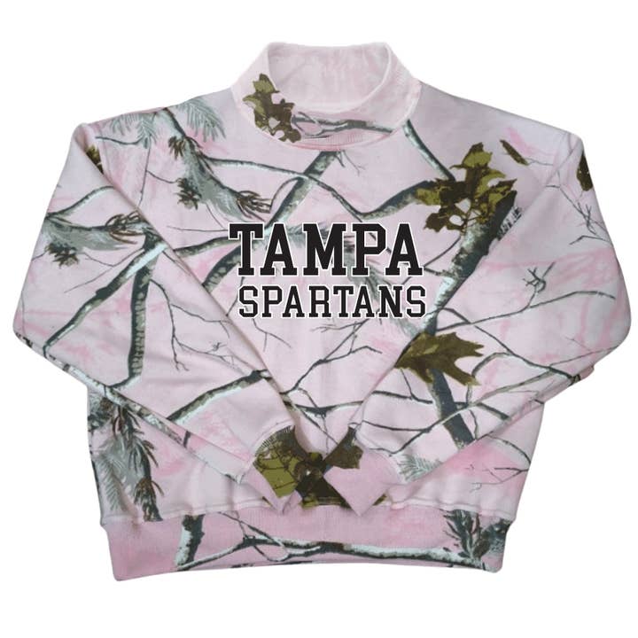 Tampa Spartans Camo Mock Neck Sweater voor wholesale door Lojo Collegiate Apparel
