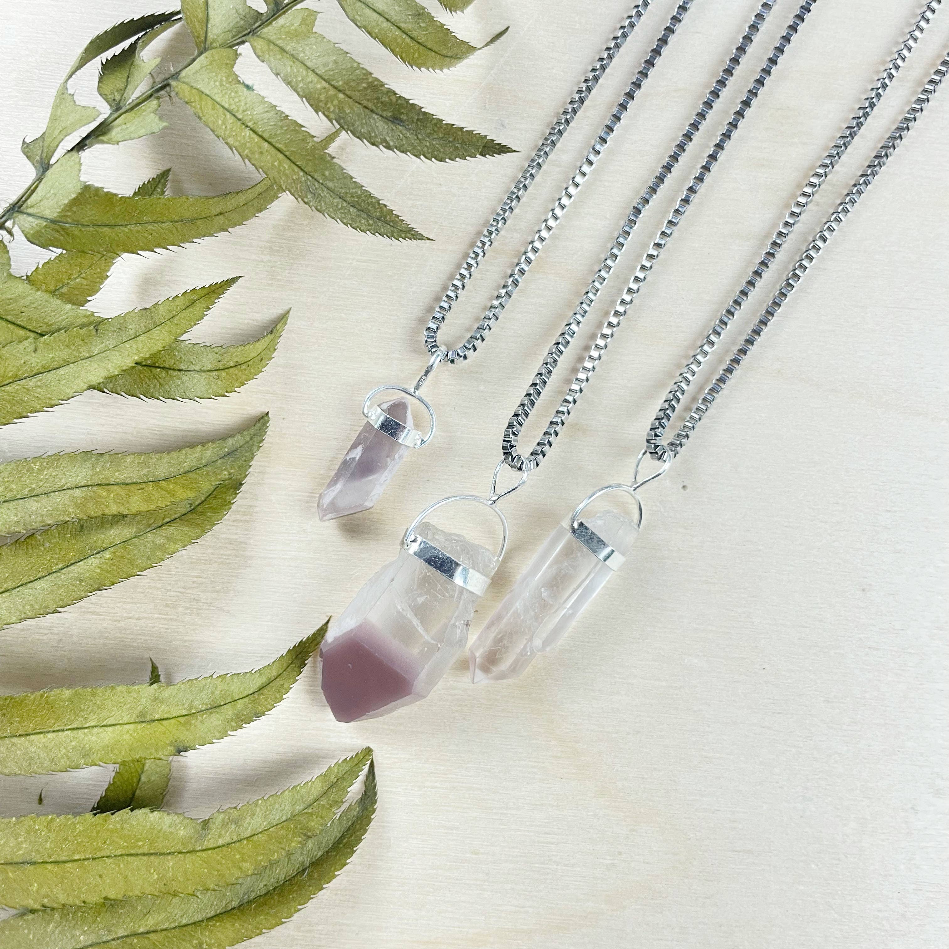 Ewelina Pas Jewelry - Wholesale Pendant/Charm Necklace - Silver Lithium Quartz Slice Necklace8