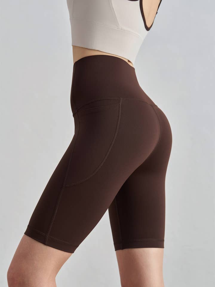 Pantaloncini da motociclista a vita alta Faye con tasca laterale per la vendita all'ingrosso da parte di 91thelabel