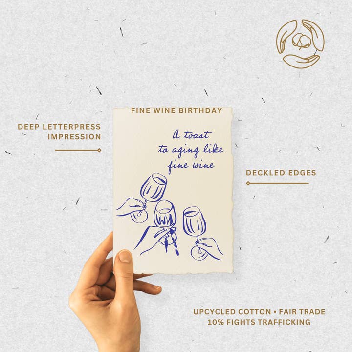 Paper Baristas - Wholesale Birthday Card - Toasting To A Fine Wine Birthday | Celebration Greeting Card3