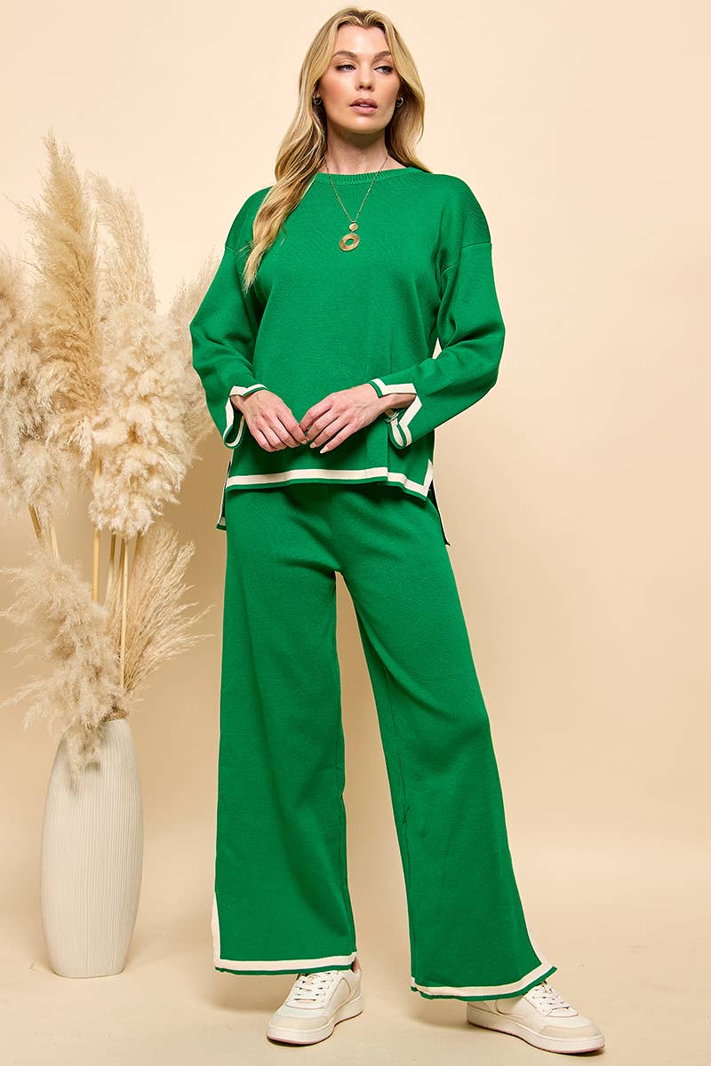 Cezele - Wholesale Lounge Set - Women's - Long Sleeves and Wide Leg Pants Matching Set21