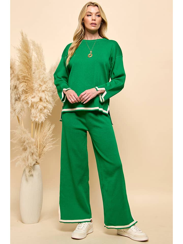 Cezele - Wholesale Lounge Set - Women's - Long Sleeves and Wide Leg Pants Matching Set21