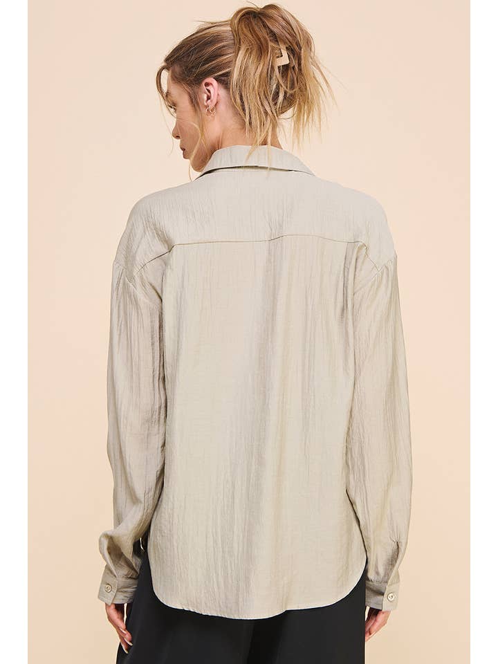 Allie Rose - Wholesale Button Down Shirt - Women's - Easy Textured Button Front Shirt6