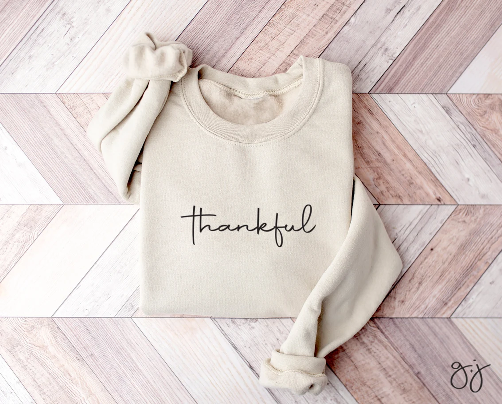 G & J Avenue - Wholesale Graphic Sweatshirt - Women's - Thankful Holiday Crewneck, Minimal Thanksgiving Sweatshirt5
