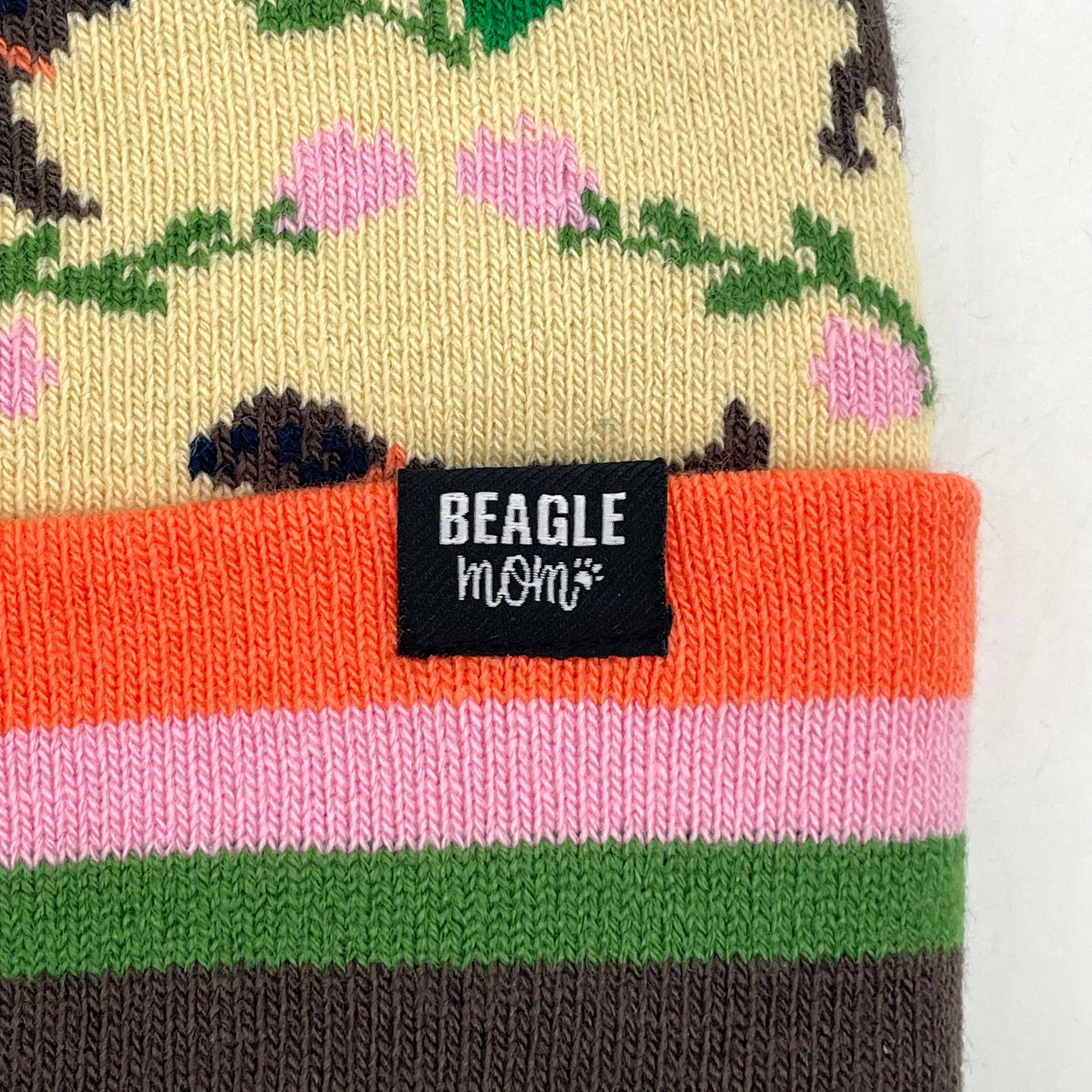 Northern Icons Creations INC – Gorro - Unissexo por atacado – Gorro de Malha com Estampa de Flores e Cães, com Pom Pom, Chapéu de Inverno Casual para Exterior1