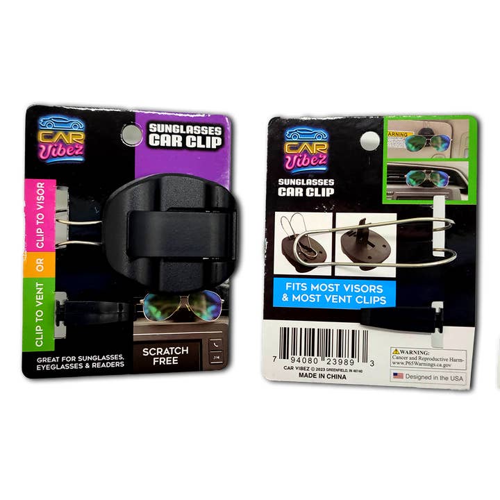 Novelty Brands - Wholesale Sunglasses - Unisex - Car Vibez Sunglasses Car Vent and Visor Clip - 6/Display1