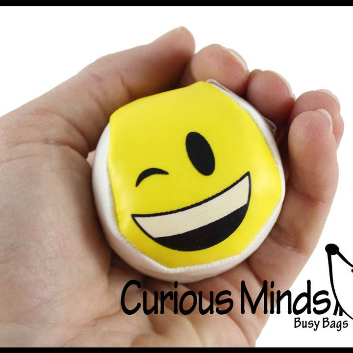 Curious Minds Toys - Wholesale Classic Toy - Kids - 1 Emoticon Hacky Sack Kick Ball Smile2