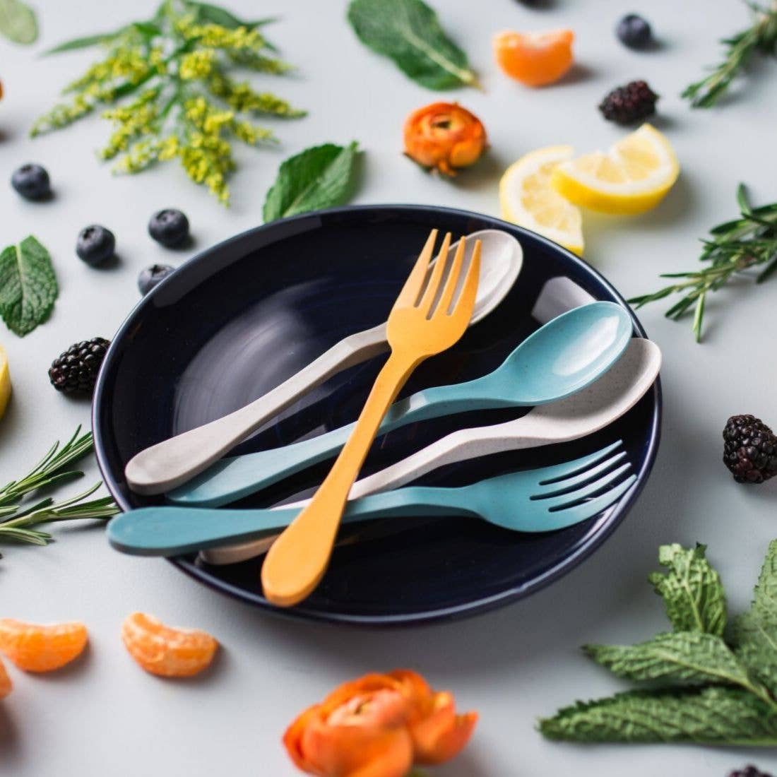 Knork Flatware – wholesale Assorted cutlery set – Knork Eco Plant Utensils Plus Carry Case Set6