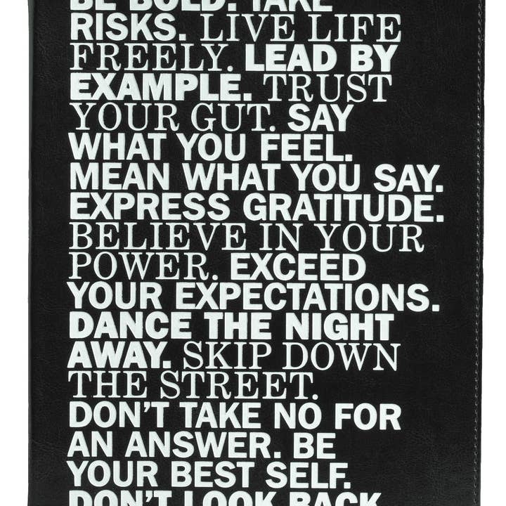 Inspirational Bold Black Writing Journal for wholesale by Eccolo