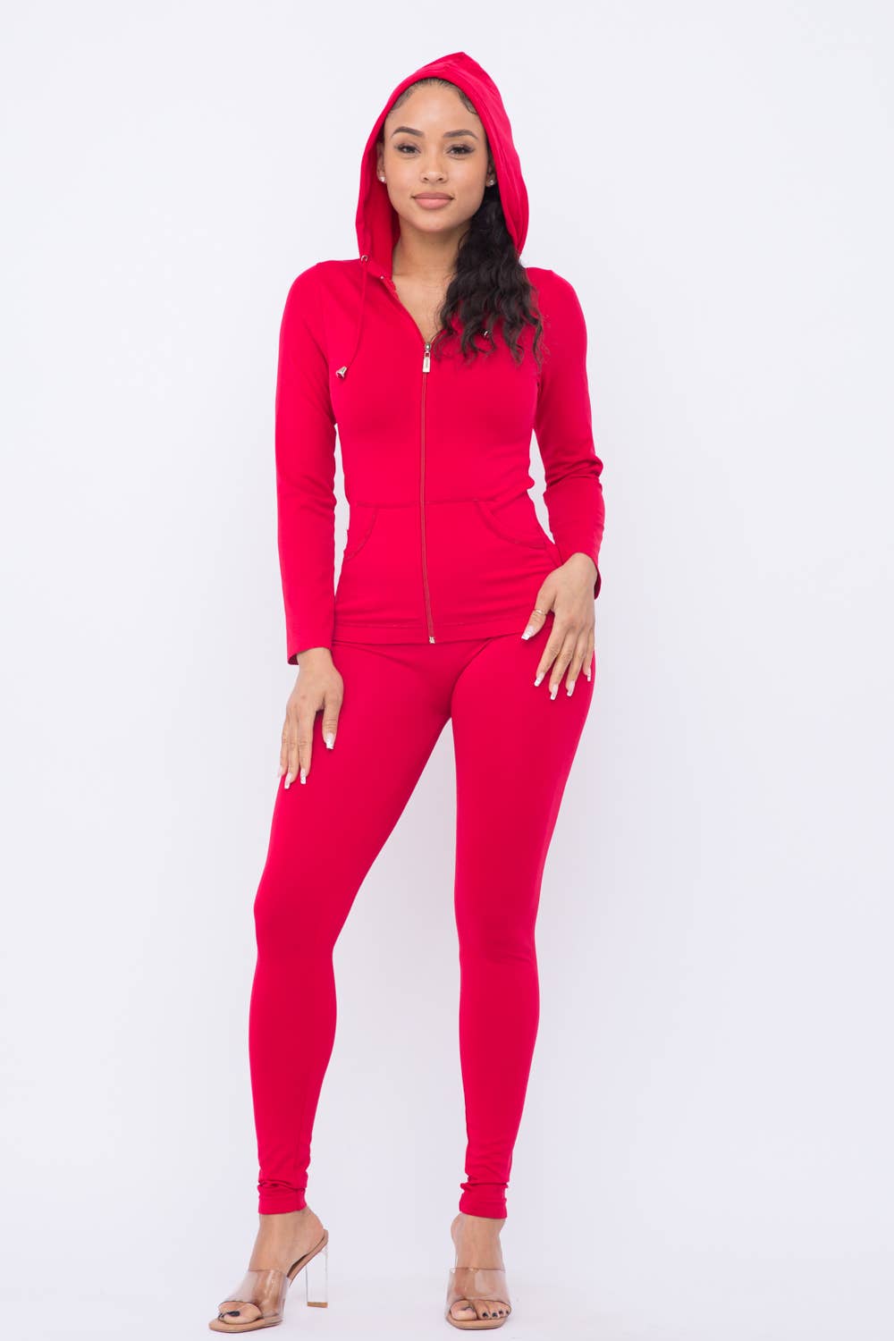 Julia by LoveJ - Wholesale Lounge Set - Women's - Seamless Zip Up Hoodie And Leggings Set2