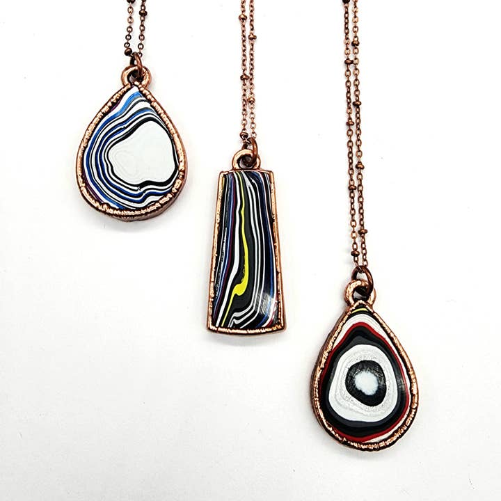 Detroit Agate – Fordite Copper Necklace for wholesale by MergingMetals