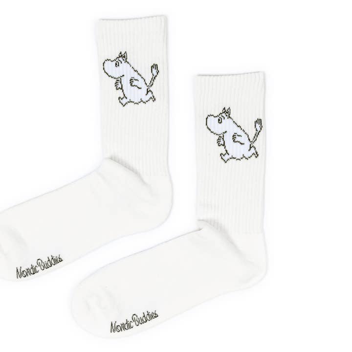 Moomintroll Running Mens Sport Socks - White for wholesale by Nordicbuddies