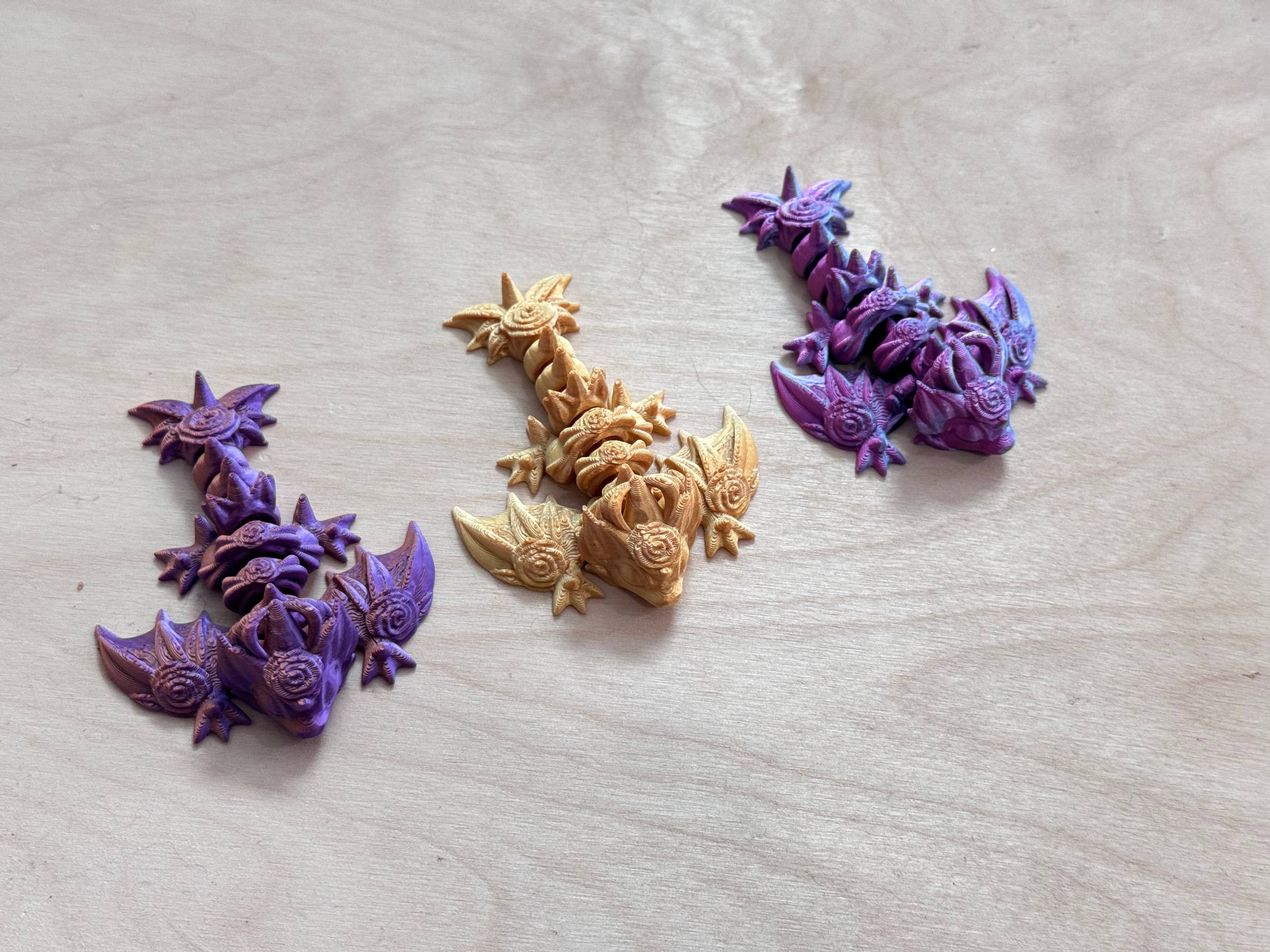 LNZ Custom Design - Vendita all'ingrosso Giocattolo fidget - Bambini - Confezione da 5 Wyvern Variety - Wyvern Dragons stampati in 3D20