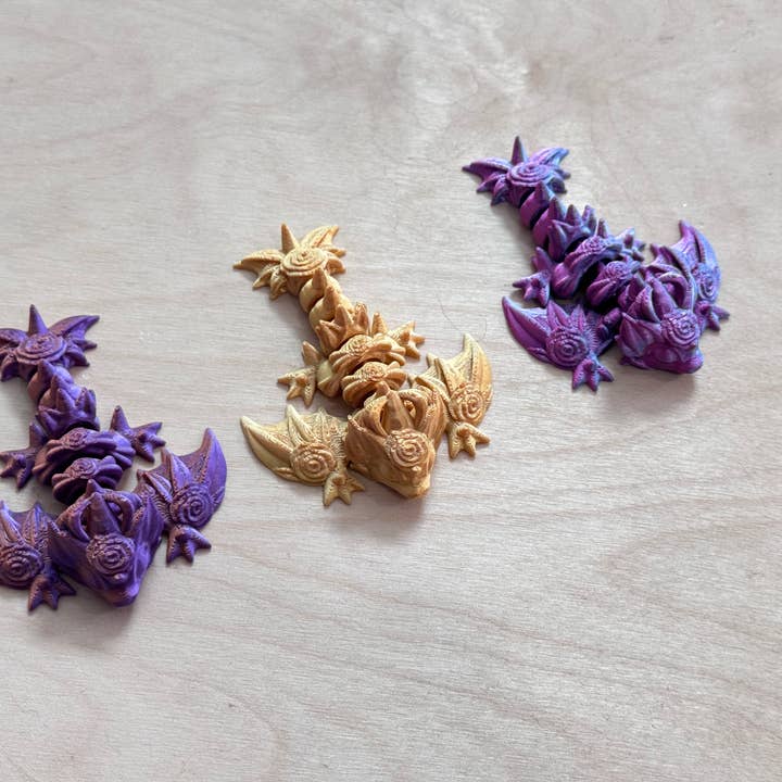 LNZ Custom Design - Vendita all'ingrosso Giocattolo fidget - Bambini - Confezione da 5 Wyvern Variety - Wyvern Dragons stampati in 3D20